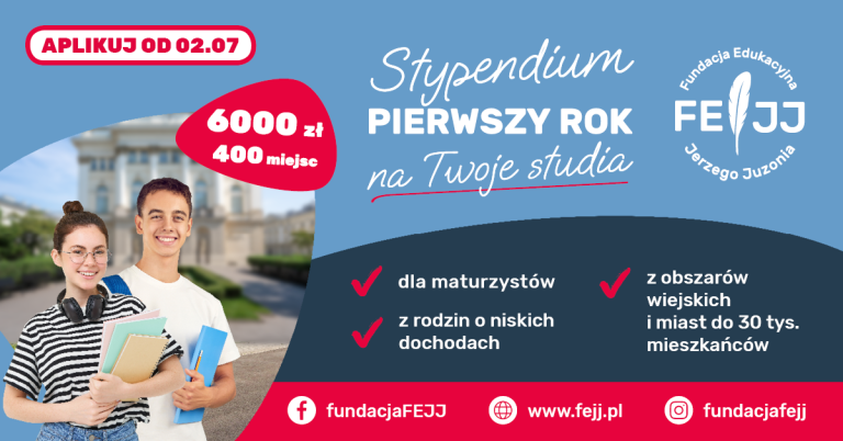 Plakat "stypendium na pierwszy rok"